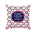 Detail of USA theme pillow case featuring Keep Calm and Love America star print - Keep Calm and Love America Slogan (TPR178-15) / 45x45cm