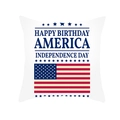 Detailed view of white Independence Day pillowcase with Happy Birthday America print - White Base Birthday America Independence Day (TPR178-14) / 45x45cm
