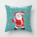 Teal Christmas snowflake pillowcase with Santa Claus print and Merry Christmas text - Teal Merry Christmas Santa Claus Style (TPR085-35)