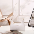 Sac sous le bras blanc motif crocodile avec logo doré et bandoulière assortie - 21*6.5*16 / Blanc