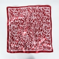 60cm red leopard print satin square scarf for women with elegant abstract animal pattern - Burgundy