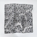Elegant leopard print square satin silk scarf for women in black white and gray - 60x60cm / Gray