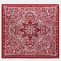 Red paisley print 90cm square silk scarf with symmetrical floral patterns and glossy finish - Red White Printed Style (BX-9)