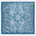 Marineblauwe zijden vierkante sjaal met paisley-print en glanzende satijnen afwerking - Donkerblauw Paisley Print (BX-11)