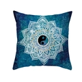 Boho Mandala Yin Yang square throw pillow cover with blue starry night design - Starry Sky Yin Yang Mandala Style (TPR208-22)