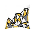 Modern geometric peach skin pillowcase with yellow and grey striped triangle patterns - Yellow Grey White Geometric Triangle Patchwork (TPR154-1)