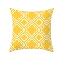 Yellow and white Moroccan clover pattern peach skin pillowcase for office sofa - Yellow White Quatrefoil Geometric Pattern (TPR154-4)