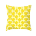 Yellow peach skin pillowcase with white geometric chain pattern for sofa decor - Yellow White Geometric Chain Pattern (TPR154-6)