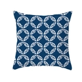 Navy blue geometric peach skin pillowcase with white traditional cloud pattern - Dark Blue White Auspicious Cloud Floral (TPR154-8)