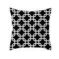 Modern black and white geometric chain print pillowcase in soft peach skin fabric - Black White Geometric Square Chain (TPR154-9)