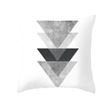 White peach skin pillowcase with geometric grey triangle pattern for sofa decor - Grey Black Gradient Stone Texture Geometric (TPR154-12)