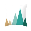 Geometric peach skin pillow cover with abstract green and brown mountain pattern - Teal Brown Abstract Geometric Peaks (TPR154-13)