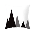 Modern black and grey geometric mountain print peach skin pillowcase with white base - Black White Grey Abstract Geometric Peaks (TPR154-15)