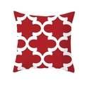 Square red and white Moroccan trellis geometric print pillowcase made of peach skin fabric - Red White Moroccan Style Quatrefoil (TPR154-16)