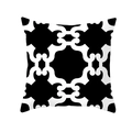 Square peach skin pillowcase with black and white geometric print for sofa decor - Black White Decorative Geometric Print (TPR154-19)