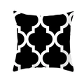 Square throw pillow cover featuring classic black and white Moroccan quatrefoil patterns - Black White Moroccan Quatrefoil (TPR154-20)