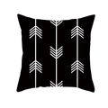Classic peach skin pillowcase with black base and white geometric chevron stripe design - Black White Geometric Art Print (TPR154-21)