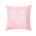 Pink peach skin pillowcase with heart-shaped typography design for Mother's Day decor - Pink Text Heart Collage (TPR165-3)