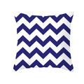 Navy blue and white chevron pattern peach skin throw pillow cover for sofa - Navy White Wavy Stripes (TPR154-26)