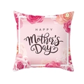 Muttertag Kissenbezug aus Pfirsichhaut mit Rosenmuster und festlichem Grußtext - 45x45 Quadrat (Ohne Füllung) / Rosa Orange Rose Floral (TPR165-7)