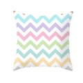 Peach skin pillow cover with colorful geometric zigzag stripe pattern for sofa decor - Colorful Striped Wavy Print (TPR154-31)