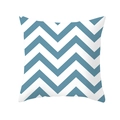 Modern navy blue and white chevron geometric pattern square throw pillow cover - Deep Sea Blue White Chevron (TPR154-32)