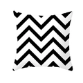 Modern black and white chevron pattern peach skin pillowcase for office sofa decor - Black White Minimalist Chevron (TPR154-33)