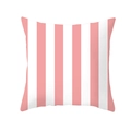 Pink and white vertical striped square pillowcase in soft peach skin fabric - Pink White Vertical Stripes (TPR154-34)