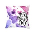 Quadratischer Muttertag Kissenbezug mit lila Aquarellherz und Happy Mother's Day Text - 45x45 Quadrat (Ohne Füllung) / Lila Rosa Smudge Herz (TPR165-12)