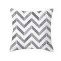 Modern white and gray marble chevron geometric print square pillowcase for sofa decor - White Grey Marble Texture Geometric Chevron (TPR154-36)