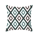 Teal and brown geometric diamond pattern square throw pillow case with peach skin texture - Teal Brown White Geometric Rhombus (TPR154-38)