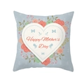 Hellblauer Muttertags-Kissenbezug mit Pfirsichhaut, Blumenherz und festlichem Text - 45x45 Quadrat (Ohne Füllung) / Hellblauer Gepunktetes Herz Blumenmuster (TPR165-17)
