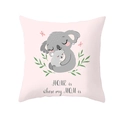 Kissenbezug aus Pfirsichhaut mit Koala-Druck und Home is where my Mom is Schriftzug - 45x45 Quadrat (Ohne Füllung) / Hellrosa Cartoon Koala Familie (TPR165-20)