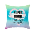 Pfirsichhaut-Kissenbezug mit Aquarell-Verlauf und Super Mom Herz-Druck-Design - 45x45 Quadrat (Ohne Füllung) / Super Mama Verlauf Aquarell (TPR165-28)
