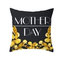Muttertag Kissenbezug mit Blumenmuster und Mother Day Schriftzug für Dekoration - 45x45 Quadrat (Ohne Füllung) / Schwarze Basis Kunstbeschriftung (TPR165-32)