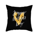 Schwarzer Kissenbezug mit goldenem Herz und Happy Mother's Day Aufdruck - 45x45 Quadrat (Ohne Füllung) / Schwarzes Bronzing Herz Festlich (TPR165-37)