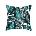 Noorse kussensloop met tropische monstera- en palmbladeren in donkergroen - Donkergroene Palmbladstijl (TPR171-2)