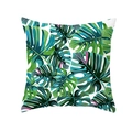 Vierkante kussensloop met tropische monstera-bladprint in groen en roze tinten - Tpr171-3 / 45x45 Vierkant (Geen Vulling)