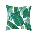 Tropical banana leaf print pillow cover in vibrant green for sofa and car decor - Tpr171-6 / 45x45 Square (No Insert)