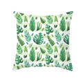 Nordic tropical leaf cushion cover with green palm and monstera watercolor patterns - Watercolor Plant Horizontal Stripe Style (TPR171-9)