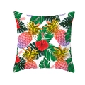 Square cushion cover with tropical pineapple and hibiscus leaf print pattern - Tpr171-21 / 45x45 Square (No Insert)