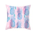 Pink Nordic throw pillow cover with blue pineapple pattern and artistic brushstrokes - Tpr171-25 / 45x45 Square (No Insert)