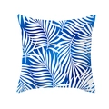 Navy blue tropical palm leaf cushion cover for sofa with modern Nordic style print - Dark Blue and White Palm Style (TPR171-27)