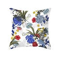 Nordic square cushion cover with tropical hibiscus flowers and palm leaf print - Tpr171-33 / 45x45 Square (No Insert)