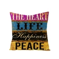 Housse de coussin rétro en polyester avec grain de bois vintage et citations - Housse uniquement