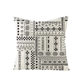 Square black and white geometric tribal pattern polyester pillow case cover - Tribal Geometric Style (JYM047-1) / 45x45CM (No Core)