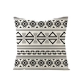 Square polyester pillow cover with black and white tribal geometric patterns - Ethnic Geometric Pattern Style (JYM047-3) / 45x45CM (No Core)