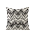 Black and white geometric zigzag pattern polyester pillowcase with African tribal motifs - Bohemian Zigzag Style (JYM047-4) / 45x45CM (No Core)