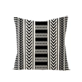 Square pillow cover featuring black and white African tribal geometric arrow patterns - Tribal Striped Zigzag Style (JYM047-6) / 45x45CM (No Core)