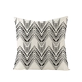 Square bohemian pillow cover featuring black geometric V-patterns on cream fabric - Bohemian V-line Style (JYM047-7) / 45x45CM (No Core)
